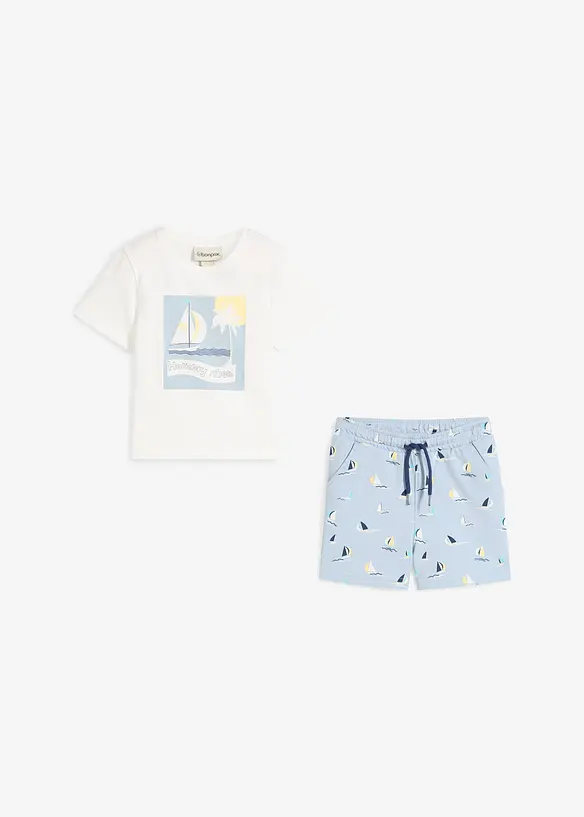T-shirt och shorts för barn (2 delar) i ekologisk bomull, bonprix