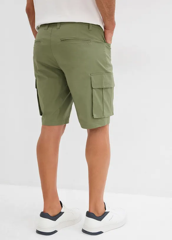 Stretchiga shorts i cargomodell (2-pack), normal passform, bonprix