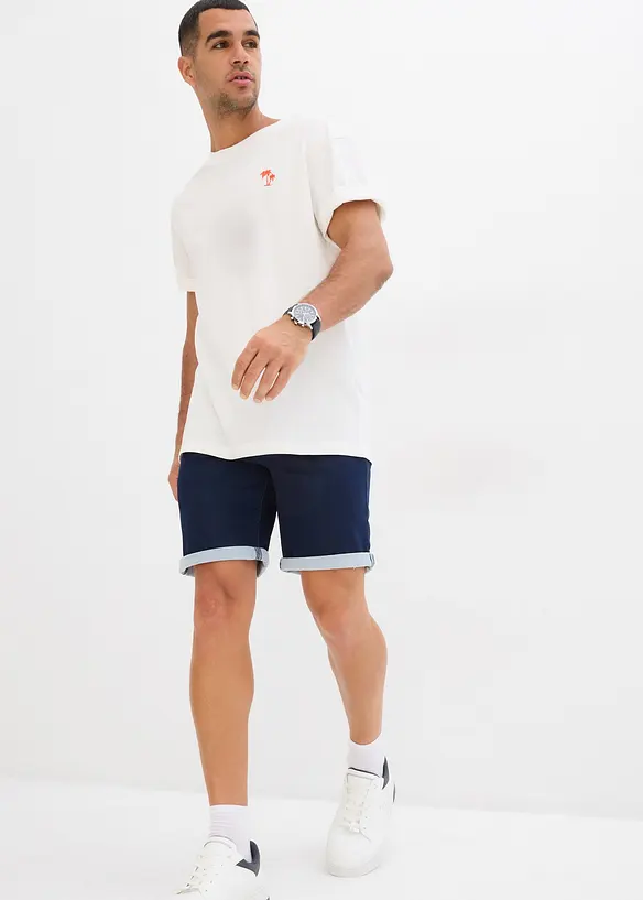 Jeansshorts i trikå, Regular Fit, bonprix