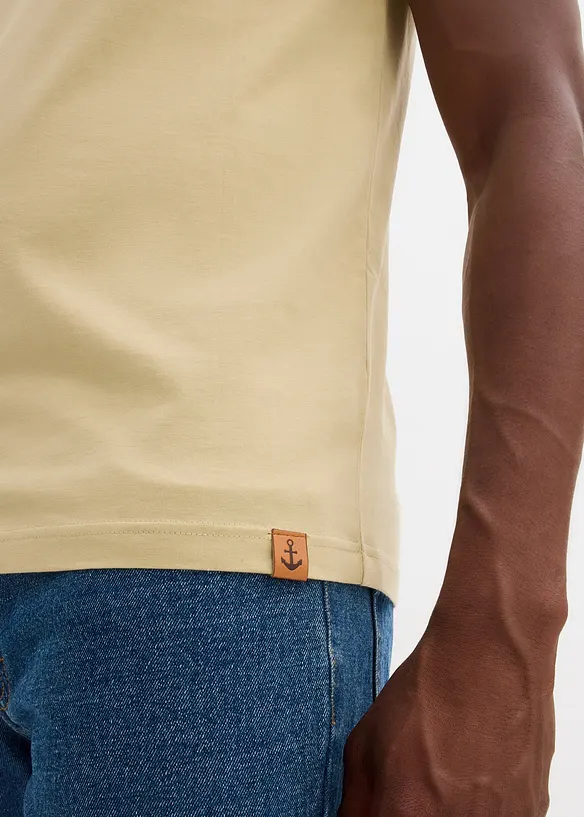 T-shirt med kort knappslå, bonprix