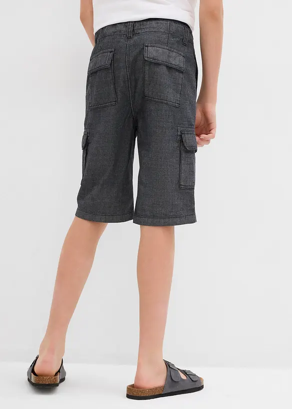 Cargoshorts i chambray för barn, normal passform, bonprix