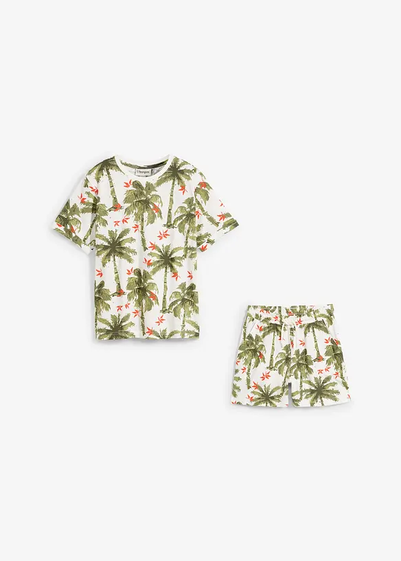 T-shirt och shorts för barn i piké av ekologisk bomull (2 delar), bonprix