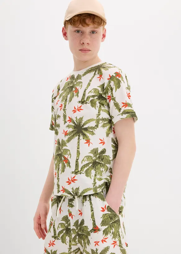 T-shirt och shorts för barn i piké av ekologisk bomull (2 delar), bonprix