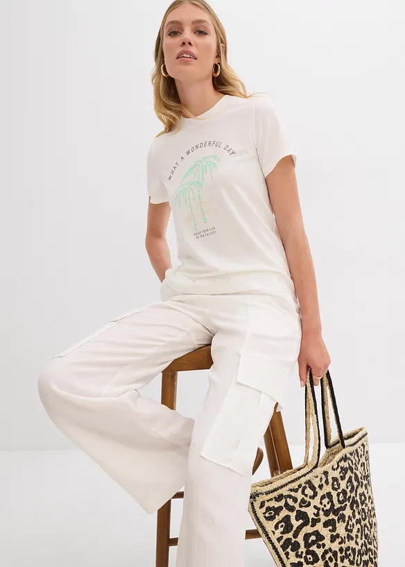 T-shirt med tryckt motiv, bonprix