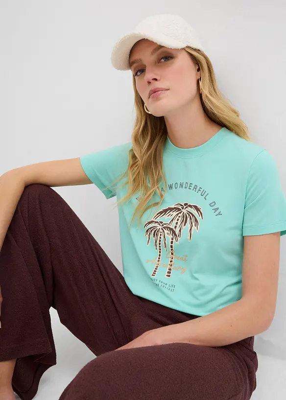T-shirt med tryckt motiv, bonprix