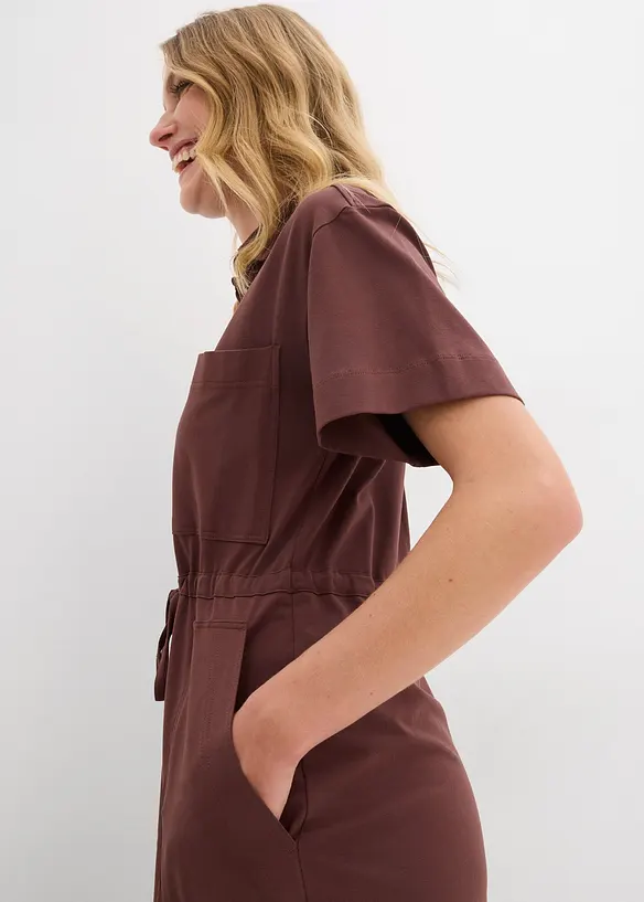 Jerseyklänning i stretchigt bomullsmaterial, bonprix