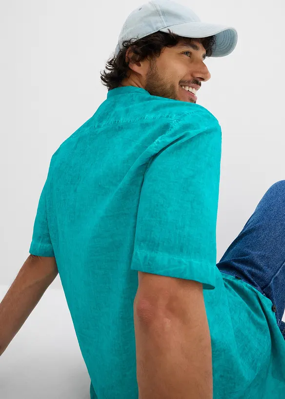 Kortärmad skjorta med tvättad look, bonprix