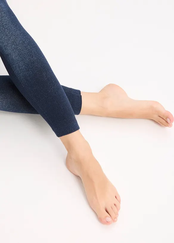 Sömlösa leggings med jeanslook och kraftigt formande effekt, bonprix