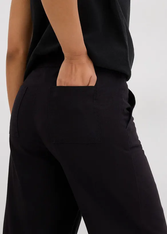 Culottebyxa med elastisk midja, av viskosmix, bonprix