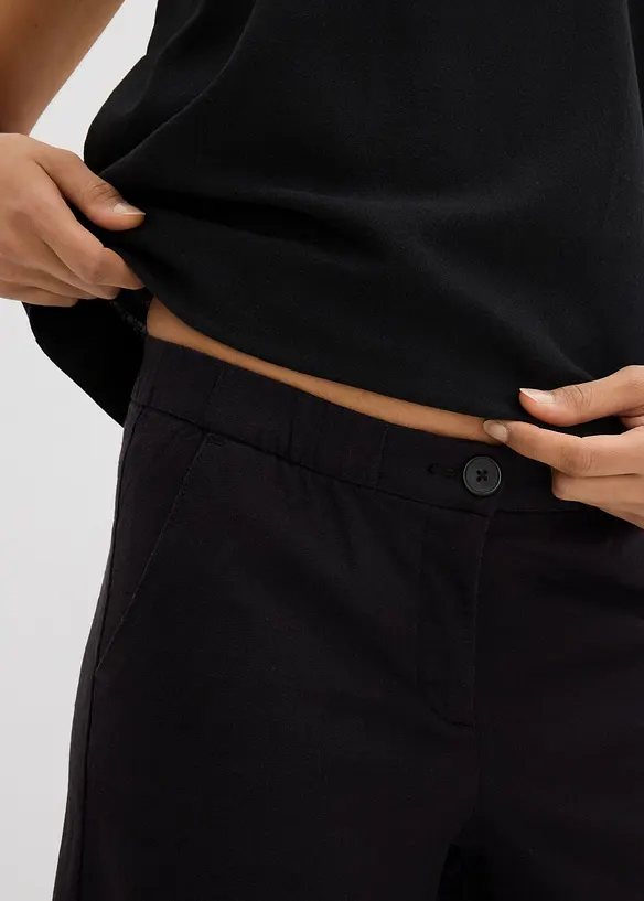 Culottebyxa med elastisk midja, av viskosmix, bonprix