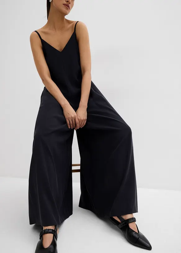 Jumpsuit i viskosmix med justerbara axelband, bonprix