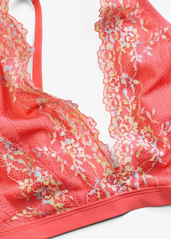 Bralette utan bygel, med flerfärgad spets, bonprix