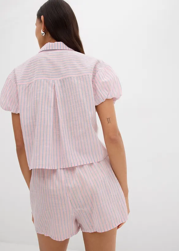 Kortärmad blus av ren bomull, bonprix