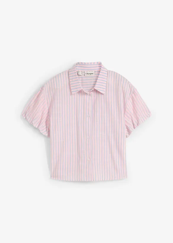 Kortärmad blus av ren bomull, bonprix