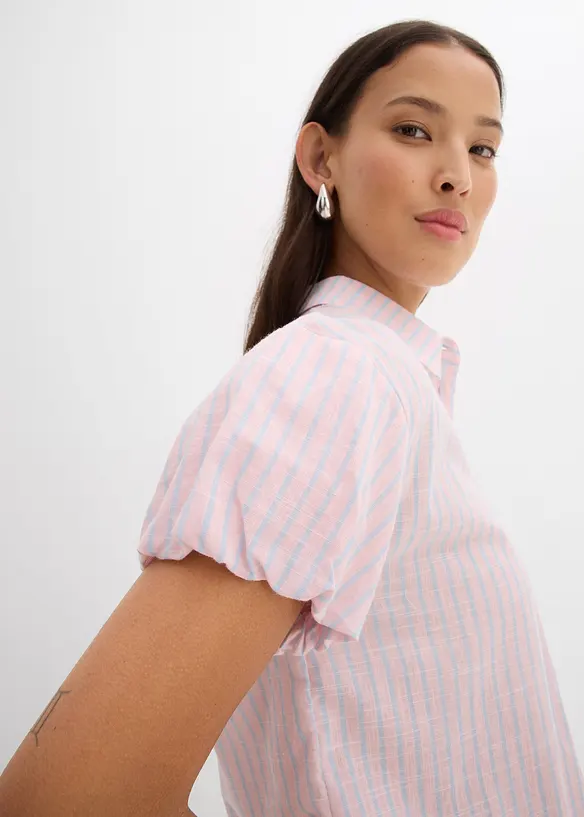 Kortärmad blus av ren bomull, bonprix