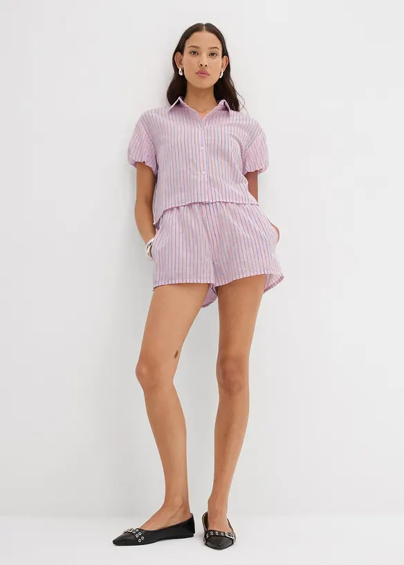 Kortärmad blus av ren bomull, bonprix