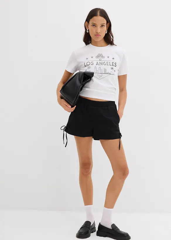 Dra på-shorts i stretchig bomullsmix, bonprix