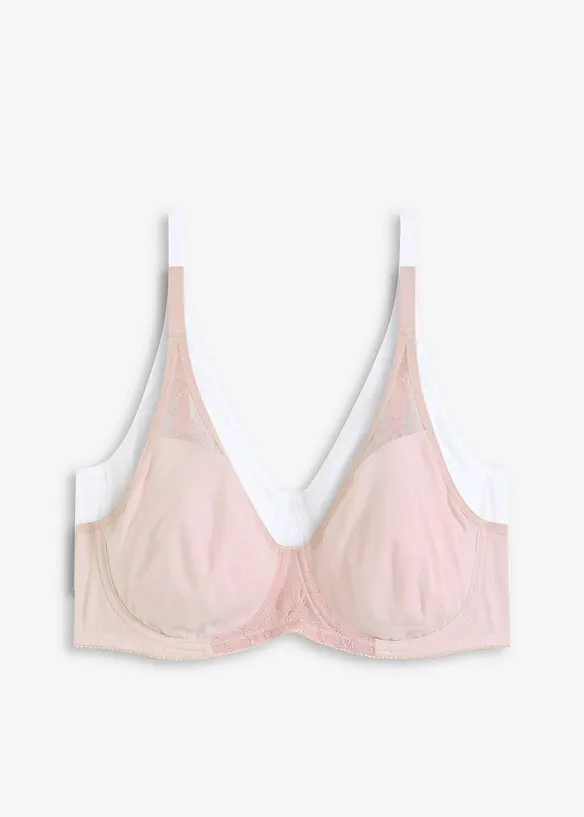 BH med bygel och mjuk bomull (2-pack), bonprix
