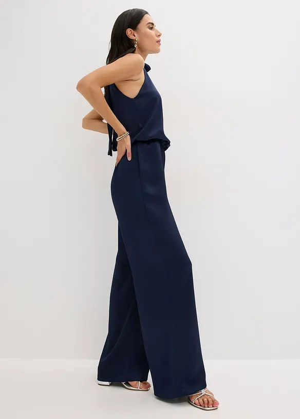 Jumpsuit i satin med struktur, bonprix