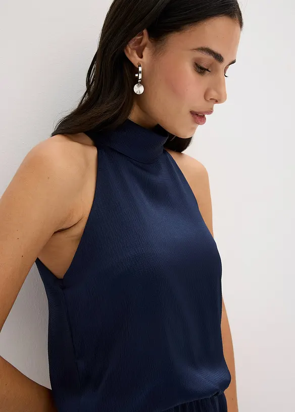 Jumpsuit i satin med struktur, bonprix