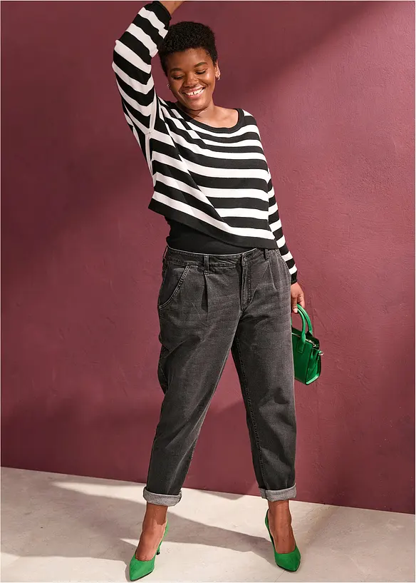 Barrel-jeans, Mid Waist, Stretch, bonprix