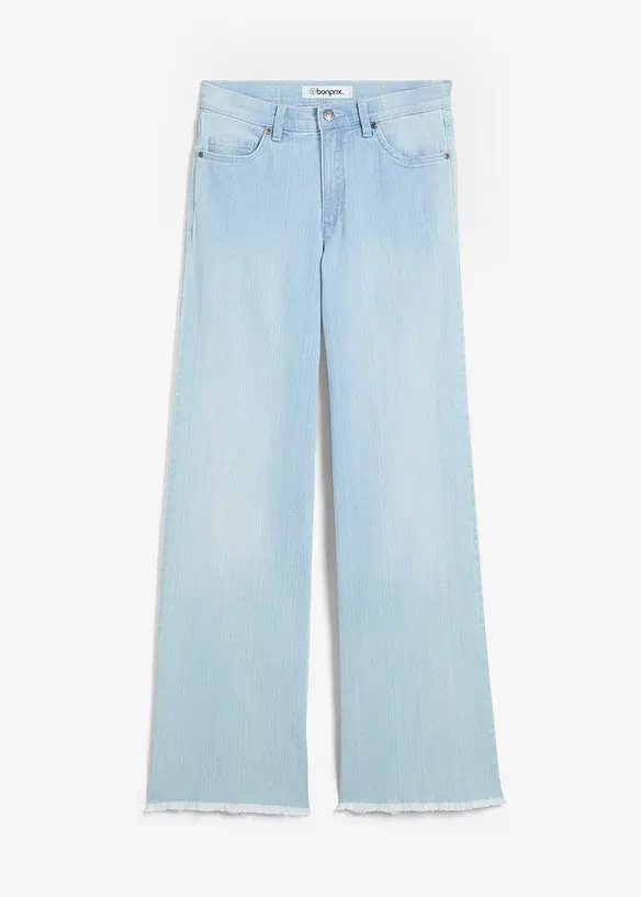 Stretchjeans med hög midja och vida ben, bonprix