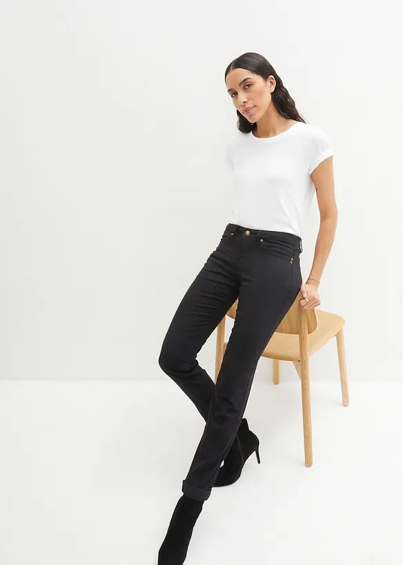 Straight Jeans Mid Waist, Stretch, bonprix