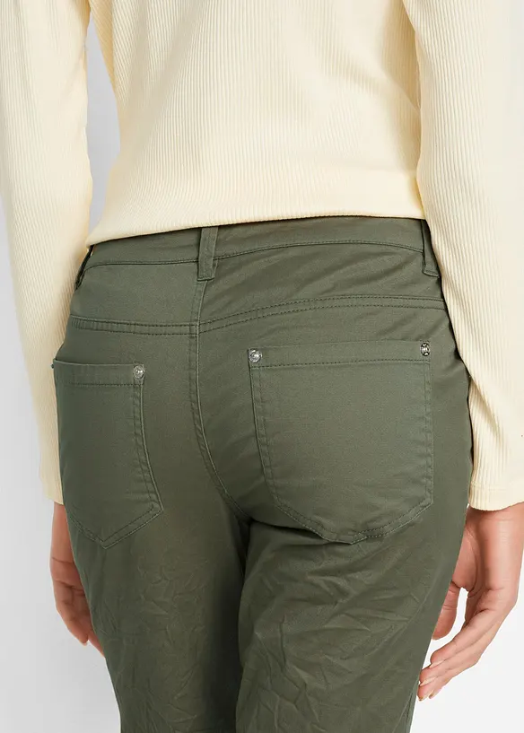 Stretchbyxa med krinklad effekt, bonprix