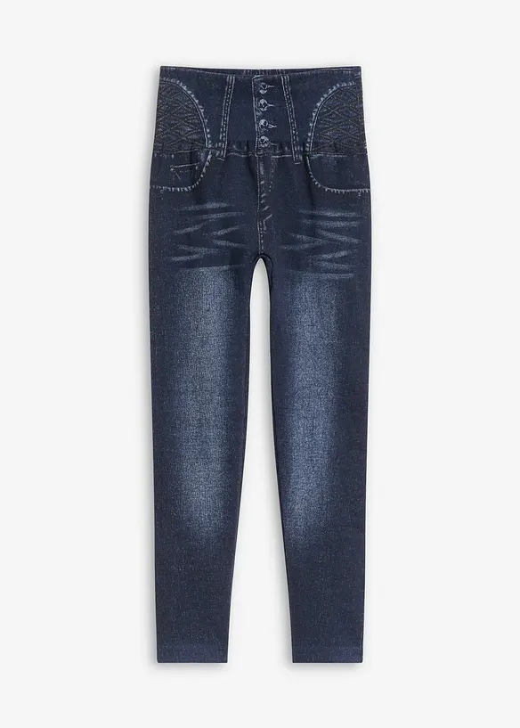 Sömlösa leggings med jeanslook och kraftigt formande effekt, bonprix