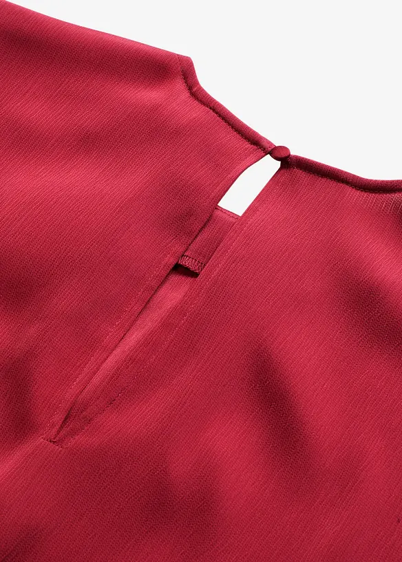 Blustopp i glansig satin, bonprix