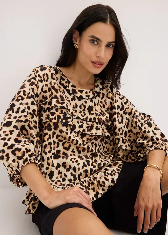 Blus av fintrådig viskosmix, bonprix