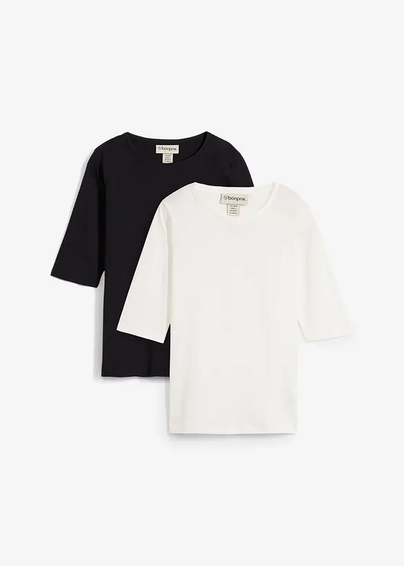 T-shirt i ren ekologisk bomull (2-pack), bonprix