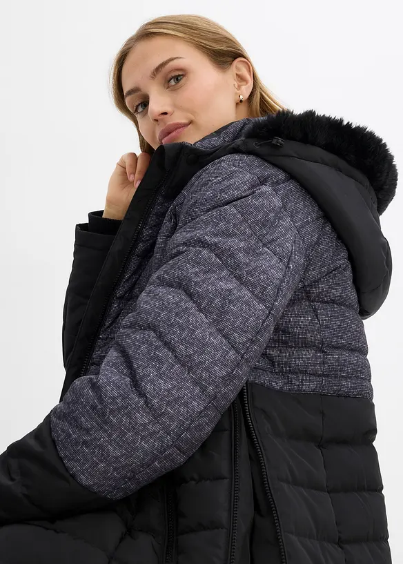 Vadderad mammavinterjacka med babyficka, bonprix