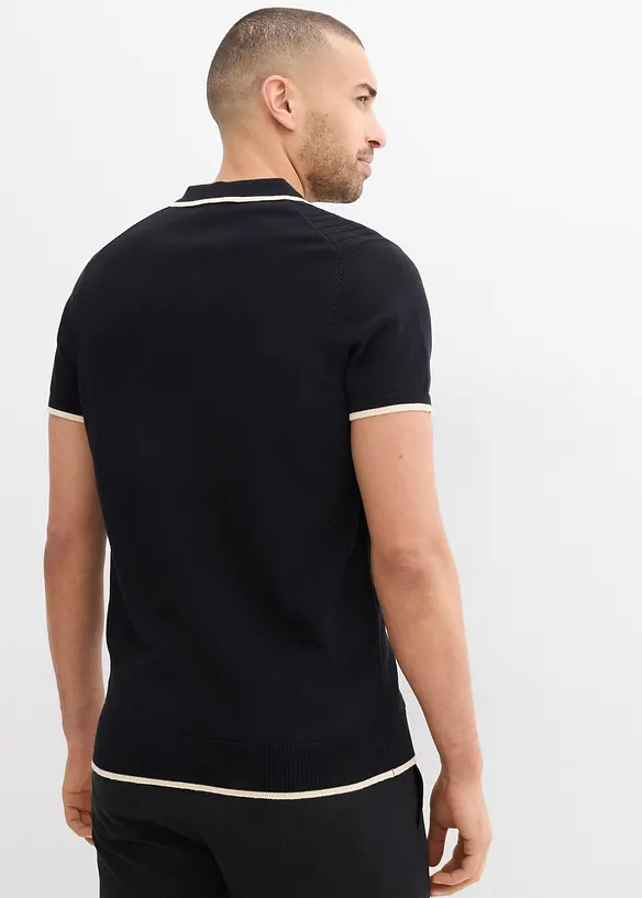 Pikétröja med kontrastfärgade detaljer, bonprix