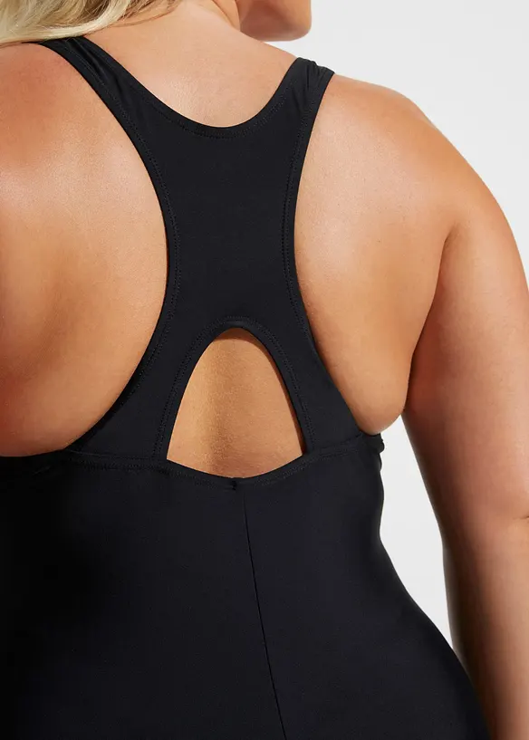 Snabbtorkande, sportig baddräkt med ben, bonprix