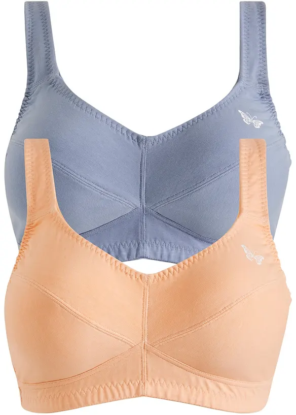 BH utan bygel med ekologisk bomull (2-pack), bonprix