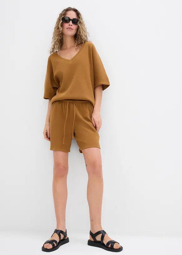 Shorts av ren bomull med struktur, bonprix