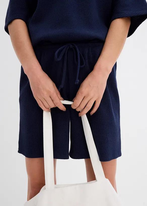 Shorts av ren bomull med struktur, bonprix