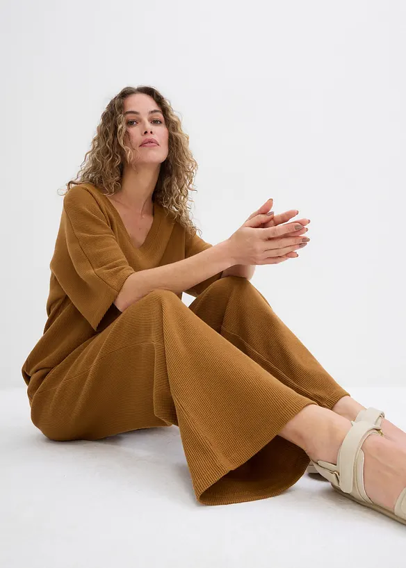 Bomullsbyxa i material med struktur, bonprix