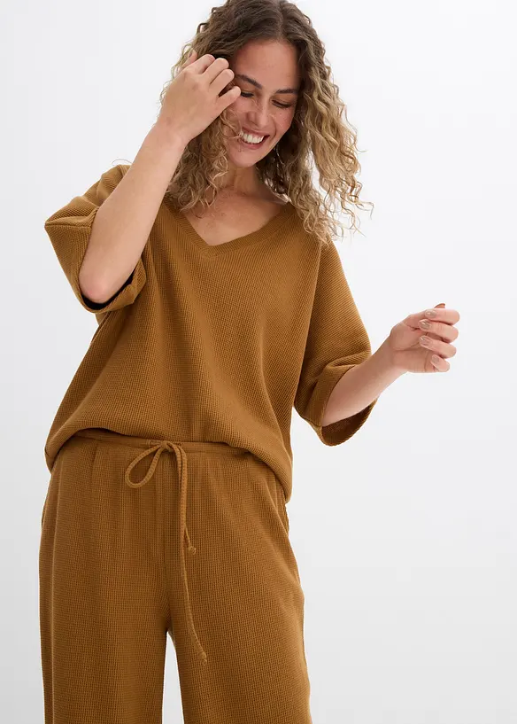 Bomullsbyxa i material med struktur, bonprix