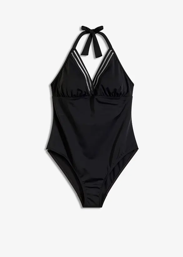 Baddräkt med halterneck och djup ringning, bonprix