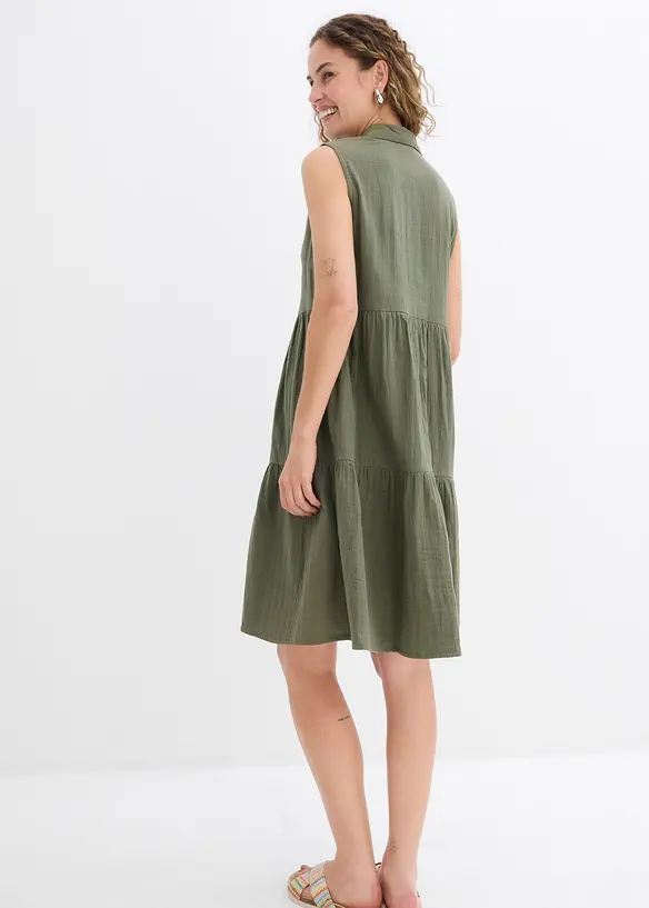 Tunikaklänning av luftig muslin, bonprix