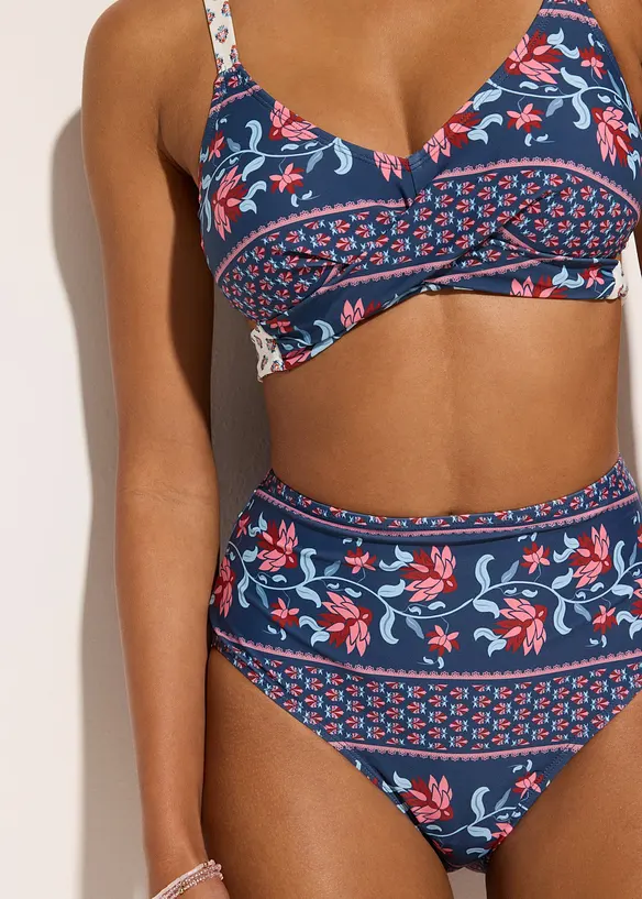 Bikini med BH-topp med omlottlook (2 delar), bonprix