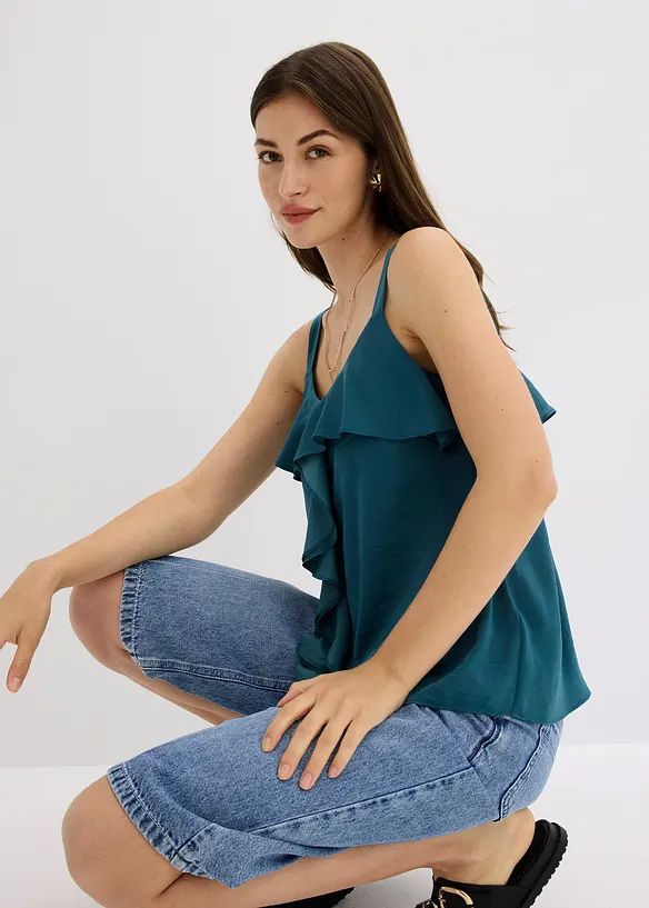 Linne i glansig satin, bonprix
