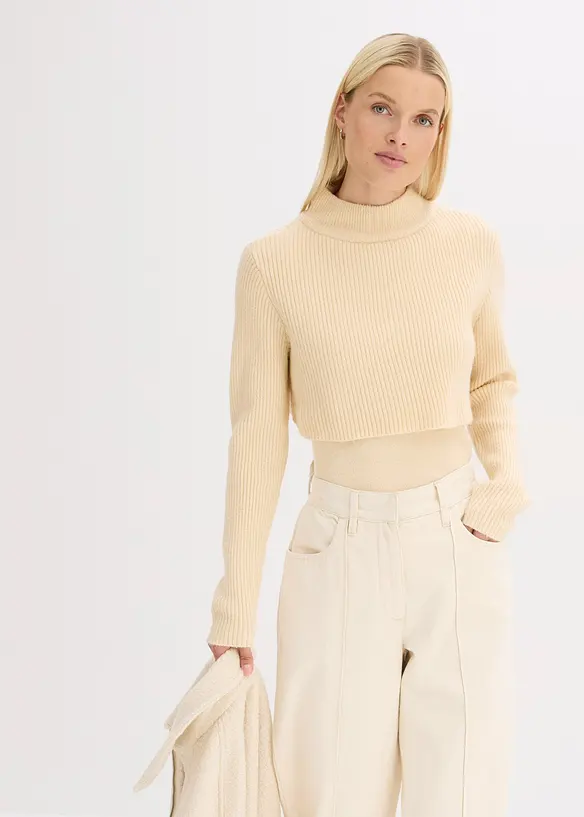 Tröja med lager-på-lager-look, bonprix