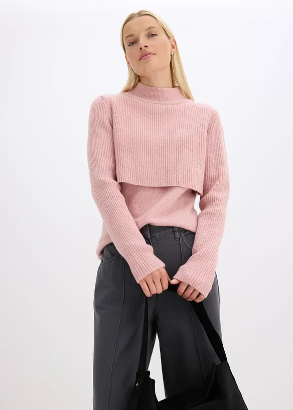 Tröja med lager-på-lager-look, bonprix