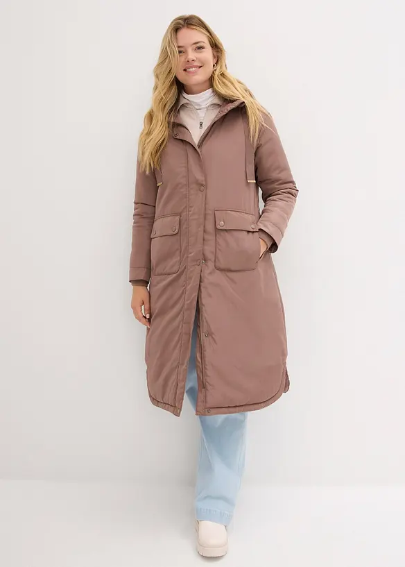 Vid parkas i A-linjeform och med dragsko, bonprix