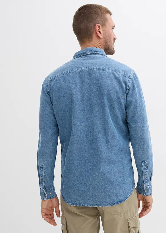 Jeansskjorta i ren bomull, bonprix
