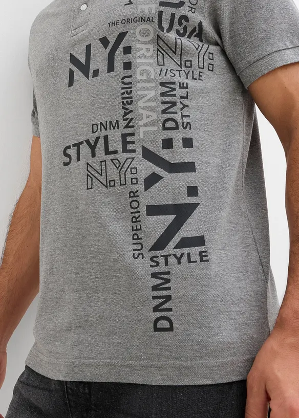 Pikétröja av ren bomull Slim Fit, korta ärmar, bonprix