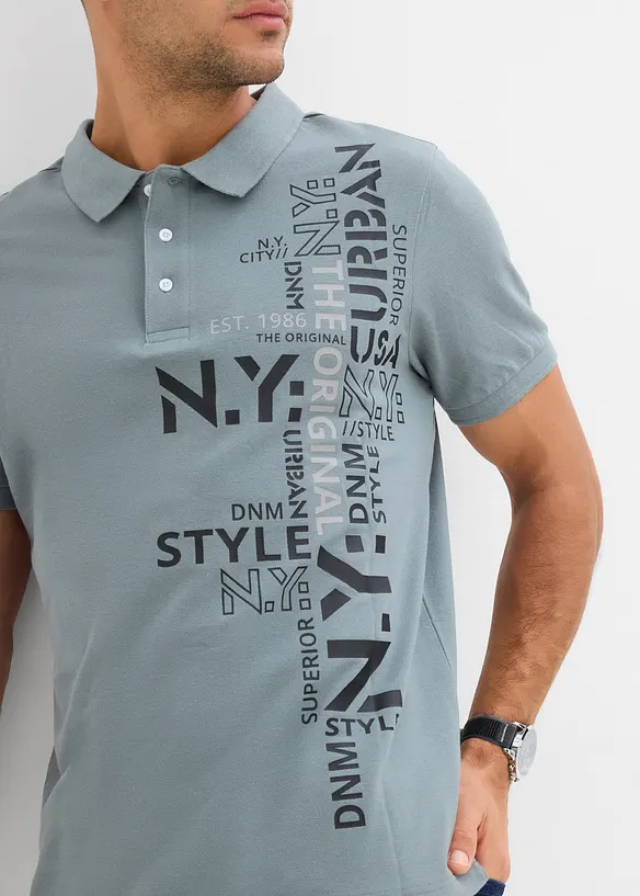 Pikétröja av ren bomull Slim Fit, korta ärmar, bonprix
